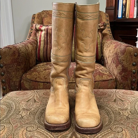 Frye Black Label Stitching Horse Boots 6B - Picture 3 of 12